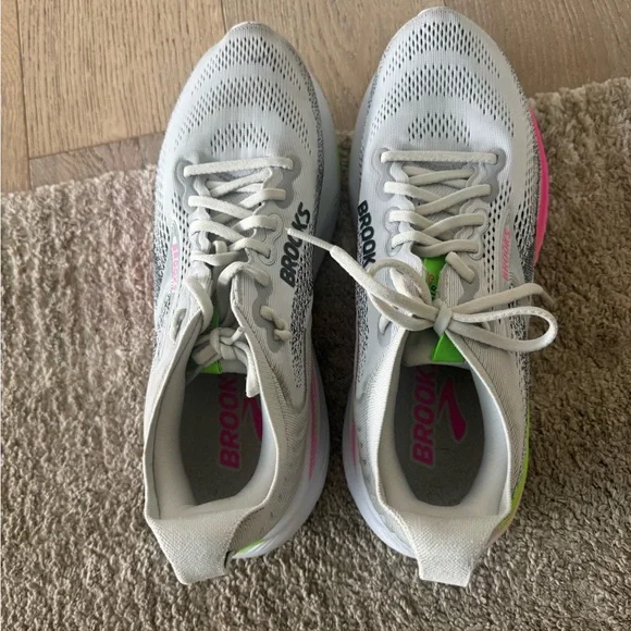 BROOKS Adrenaline GTS 25 Oyster/Pink/Green Size 11 - Picture 4 of 6